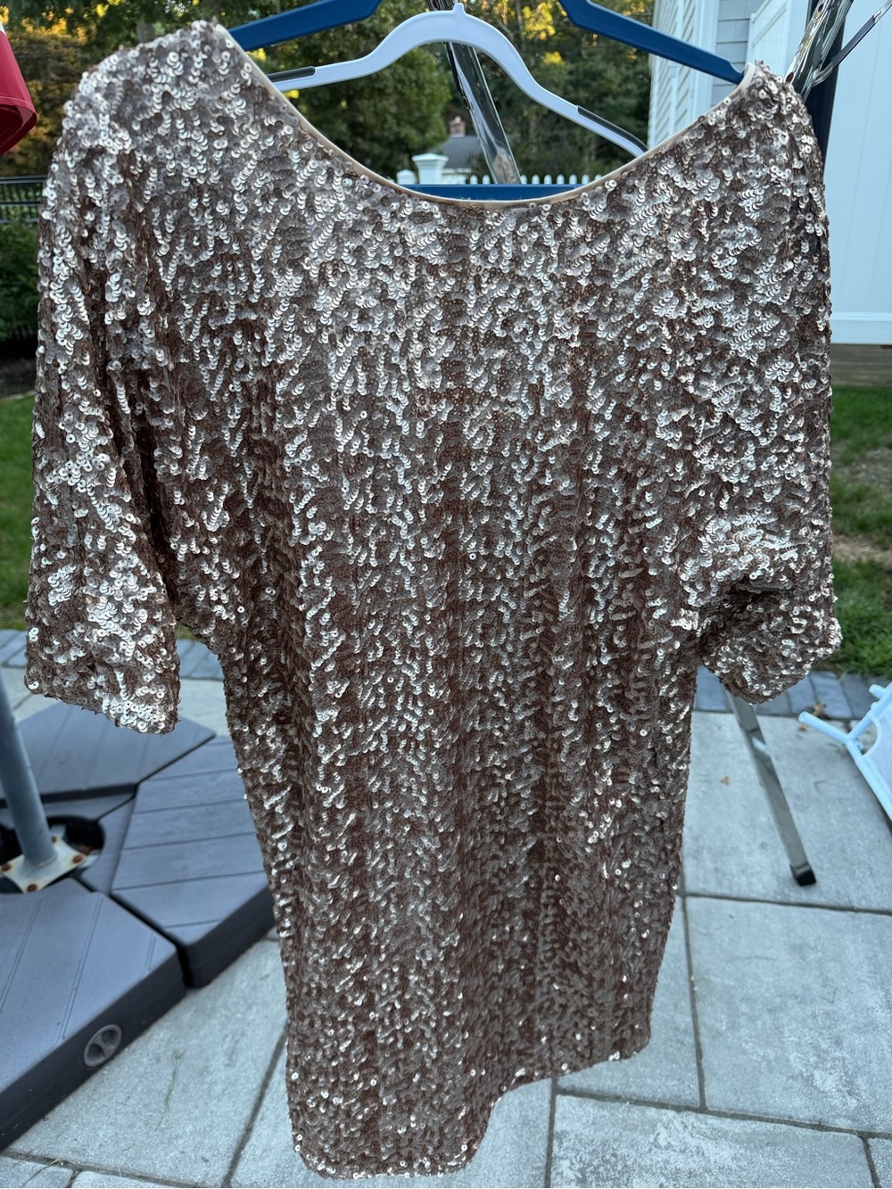 Sequin Party Dress in Champagne